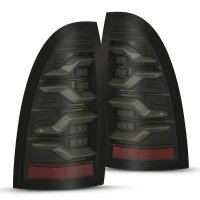 2005-2015 Toyota Tacoma AlphaRex LUXX-Series LED Tail Lights Alpha-Black with Activation Light an...