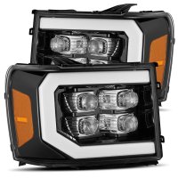 2007-2014 GMC Sierra 1500HD/2500/3500HD AlphaRex Nova-Series LED Projector Headlights Chrome