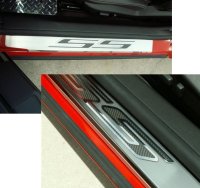 2010-2013 Camaro Door Sill Plates Pair w/SS Carbon Overlay