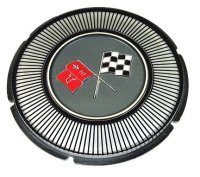 C2 1966 Corvette Gas Lid Emblem Black