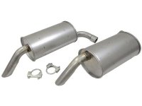 C3 1975-1977 Corvette Pair Aluminized Round Muffler 2 1/4 Inch