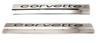 1978-1982 Corvette C3 Door Sills Polished Stainless w/Carbon Fiber Inlay