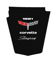 1980-1981 Corvette C3 Replacement Hood Liner w/Color Logo Emblem
