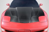 1997-2004 Corvette C5 Carbon Creations DriTech H Design Hood - 1 Piece