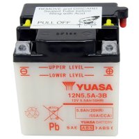 Yuasa 12V 12N5.5A-3B Conventional Battery (Acid Not Included)