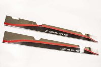 2014-2018 C7 Corvette Carbon Fiber And Stainless Steel Side Skirts With Logo