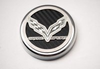 2017 C7 Corvette Grand Sport Engine Caps with Flags and Grand Sport Script Carbon Fiber For Autom...