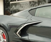 2020-2024 Corvette C8 Side Vent Trim Stainless Steel w/Chrome Molding 4pc