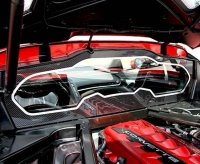 2020-2024 Corvette C8 Coupe Rear Window Carbon Fiber Frame W/ Stainless Steel Trim - Choose Finis...