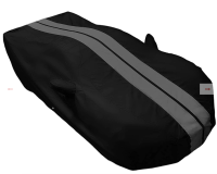 2020-2024 Corvette C8 SR1 Performance Ultraguard Plus Car Cover - Black w/ Gray Stripes