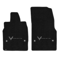 2020-2023 Corvette C8 Lloyd Floor Mats Monochromatic Flag & Corvette Word Combo