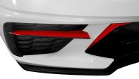 2020-2025 C8 Corvette Front Grille Enhancement Overlay Decal Set - 4pc - Red Gloss Carbon Fiber