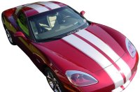 1963-2019 C7 Corvette Dual Two Tone W/Pin Stripes - Red/Red