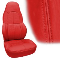 1997-2004 C5 Corvette OE Style Leather Seat Covers - Standard Seat Torch Red W/Seat Foam Set - 4p...