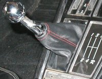 1968-1976 C3 Corvette Leather Shift Boot - Manual - Black W/Light Blue Stitching
