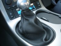 2005-2013 C6 Corvette Leather Shift Boot - Manual - Black W/Medium Gray Stitching