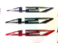 2005-2013 C6 Corvette 427 Aluminum Badges/Engine Plates Emblems - 427 Badge - Red - Pair
