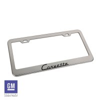 1953-1962 Corvette License Plate Frame Polished Stainless Steel W/Stainless Steel Script