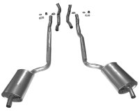 1966-1967 C2 Corvette Exhaust System - 25 Inch 427 Auto W/Welded Secondary Pipe & Muffler