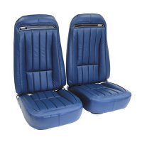 1971 C3 Corvette Mounted Seats Royal Blue 100% Leather With Shoulder Harness