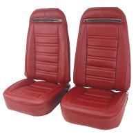 1973-1974 C3 Corvette Mounted Seats Oxblood 100% Leather Without Shoulder Harness