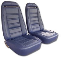 1972 C3 Corvette Mounted Seats Royal Blue 100% Leather With Shoulder Harness