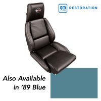 1989 C4 Corvette OE Style Embroidered Standard Leather Seat Covers - Blue