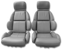 1989 C4 Corvette Mounted Leather Seat Covers Gray Standard