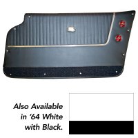 1964 C2 Corvette Door Panels Leather White W/Black Carpet - Coupe - W/Trim
