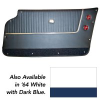1964 C2 Corvette Door Panels Leather White W/DK Blue Carpet Coupe - W/Trim