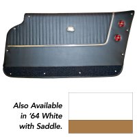 1964 C2 Corvette Door Panels Leather White W/Saddle Carpet - Coupe - W/Trim