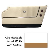 1964 C2 Corvette Door Panels Leather White W/Saddle Carpet - Conv - W/Trim