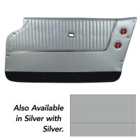 1964 C2 Corvette Door Panels Leather Silver W/Silver Carpet - Conv - W/Trim