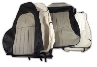 1997-2004 C5 Corvette 100% Leather Standard Seat Covers - Black & Gray