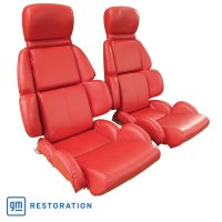 1993 C4 Corvette Mounted Leather Seat Covers Red Standard