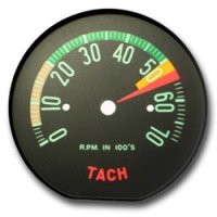 1961-1962 C1 Corvette Tachometer Face Low RPM