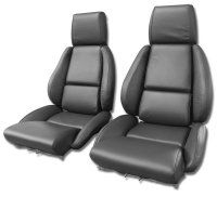 1984-1987 C4 Corvette Mounted Leather Seat Covers Graphite Standard No-Perforations