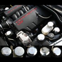 C6 Corvette Engine Cap Set - Polished Aluminum