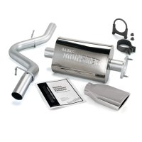 Banks Power 00-03 Jeep 2.5/4.0L/Wrangler (2-Bolt Cat) Monster Exh Sys - SS Single Exh w/ Chrome T...