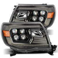 2005-2011 Toyota Tacoma AlphaRex Nova-Series Black Lens LED Projector Headlights with Activation ...