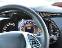 2014-2019 C7 Corvette Carbon Fiber Dashboard Panel Trim Overlay - 4pc