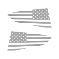 2014-2019 C7 Corvette Quarter Window Flag Decal - Matte Pearl Gray - Standard USA Flag