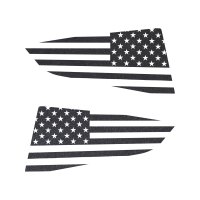 2014-2019 C7 Corvette Quarter Window Flag Decal - Gloss Carbon Flash - Standard USA Flag