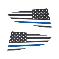 2014-2019 C7 Corvette Quarter Window Flag Decal - Gloss Carbon Flash Met - Std USA Flag W/Blu Str...