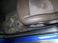 2014-2019 C7 Corvette Vinyl Door Sill Protection - Accent Overlay Gray Gloss Carbon Fiber