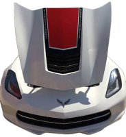 2014-2019 C7 Corvette Two Tone Stinger Stripe - Gloss Carbon Fiber Gloss Carbon Flash W/ Supercha...