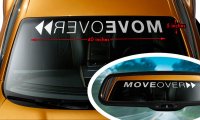 1953-2025 Corvette MOVE OVER Script Windshield Banner Decal - 35 Inch Blue Brushed Steel