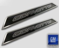 2020-2024 Corvette American Car Craft Carbon Fiber Door Sills with LED 'Corvette' Insert - Custom...