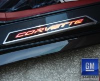 2020-2024 Corvette American Car Craft Carbon Fiber Door Sills with Illuminated LED 'Corvette' Ins...