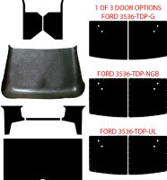 1935-36 Ford Truck QuietRide Solutions AcoustiTrunk ABS Interior Kit with Molded Headliner and Do...